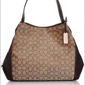 Coach Signature Edie Purse Brown